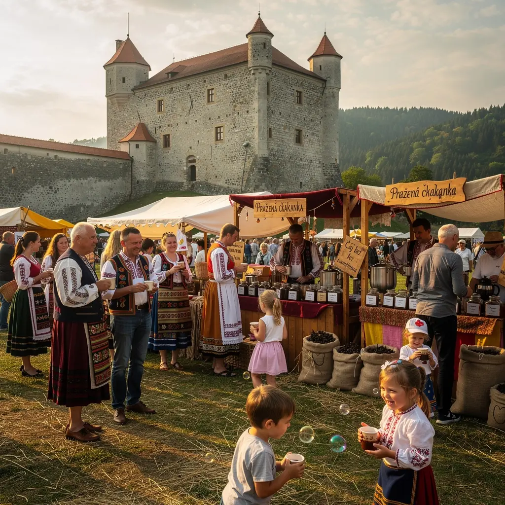 Zrnka praženej čakanky v keramickej miske.